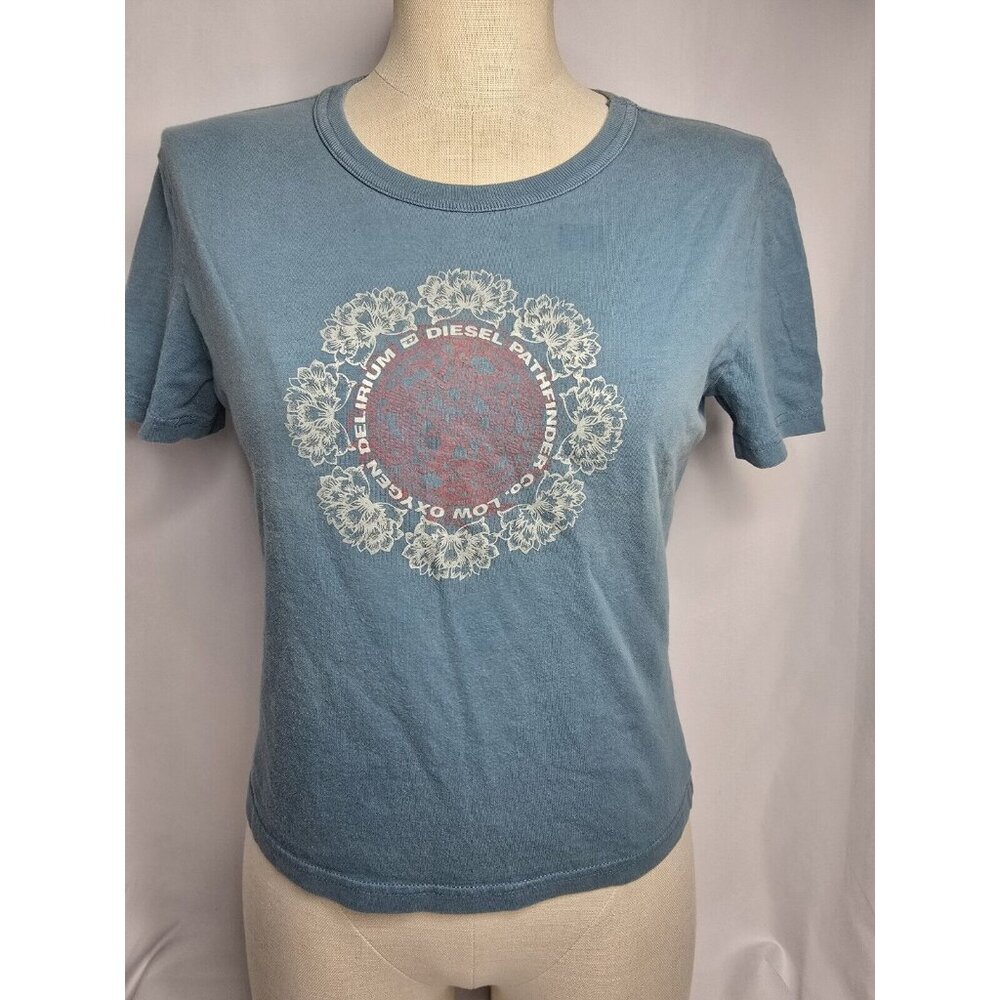 Vintage Diesel Blue Women’s Baby T Shirt Sz Large- Read Description